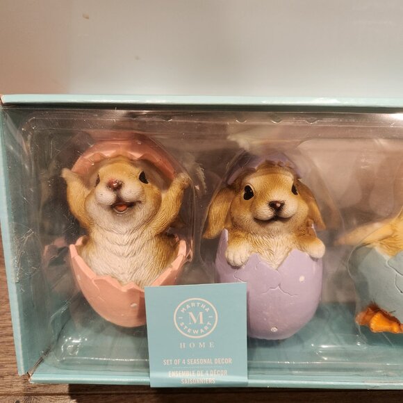 Easter Martha Stewart Duck Rabbit Hatching Cracked Egg Shells Figurines Decor NI - Picture 5 of 6